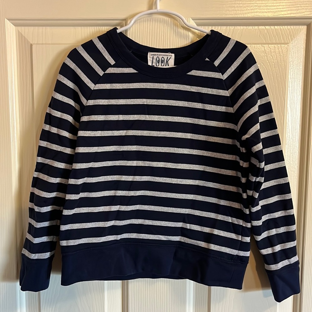 Crewcuts Navy and Grey Striped Sweatshirt